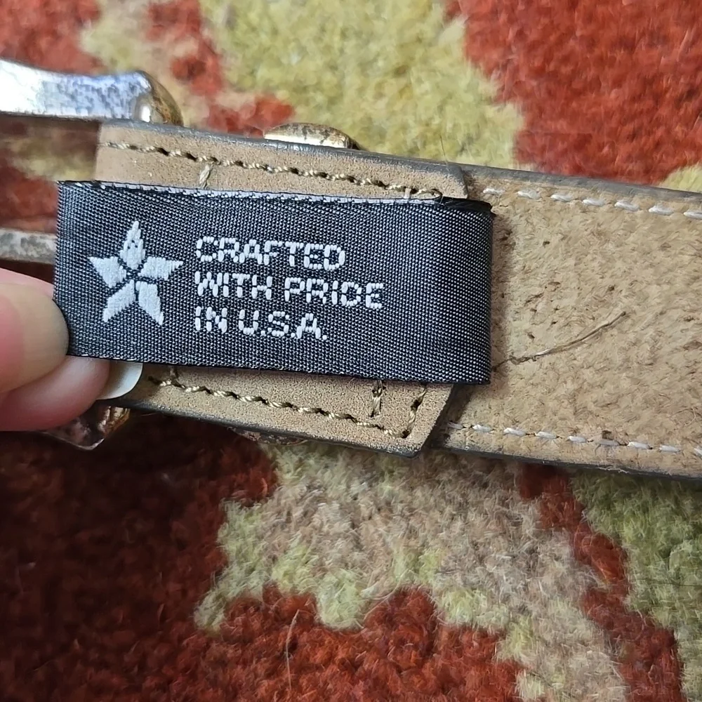 Vintage BRIGHTON multi Color Leather Silver Belt